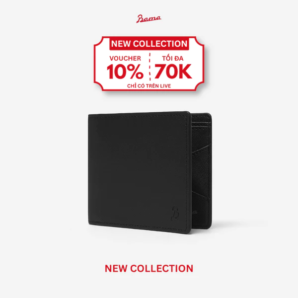Ví Da Dáng Ngang Nam Nữ BAMA Basic Wallet Bóp Da Cao Cấp Unisex Bền Đẹp Nhiều Ngăn Dùng Hằng Ngày