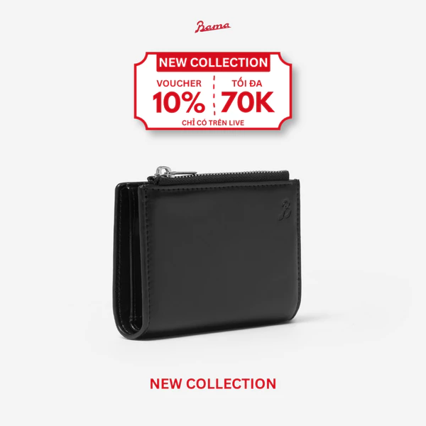 Ví Da Dáng Đứng Nam Nữ BAMA Compact Wallet Bóp Da Cao Cấp Unisex Bền Đẹp Nhiều Ngăn Dùng Hằng Ngày