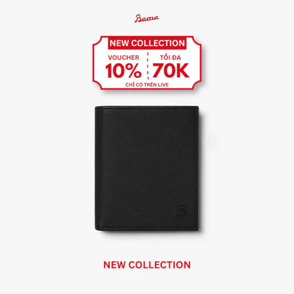 Ví Da Dáng Đứng Nam Nữ BAMA Classic Wallet Bóp Da Cao Cấp Unisex Bền Đẹp Nhiều Ngăn Dùng Hằng Ngày
