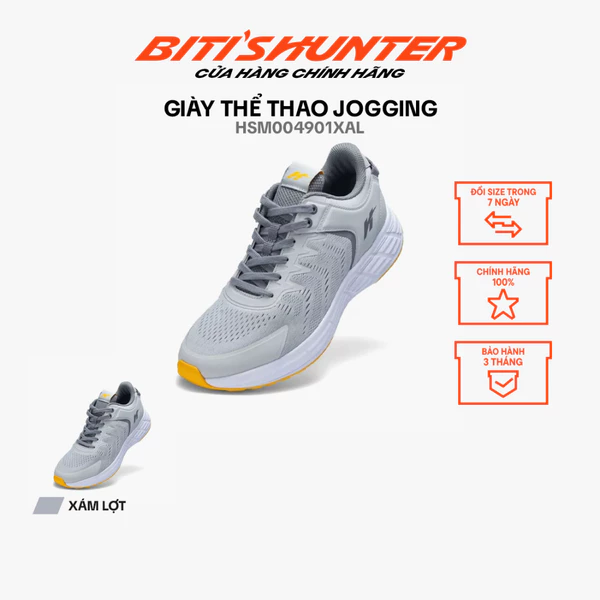 Giày Thể Thao Nam Biti's Hunter Jogging  HSM004901XAL (Xám lợt)