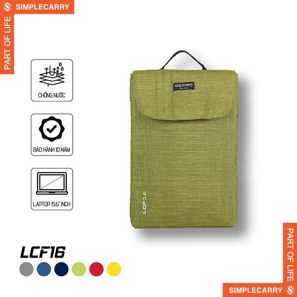 Túi Chống Sốc Laptop 15.6 Inch SimpleCarry LCF16 Nhiều Màu, Nắp Gai Dính, Có Quai Xách Tiện Lợi