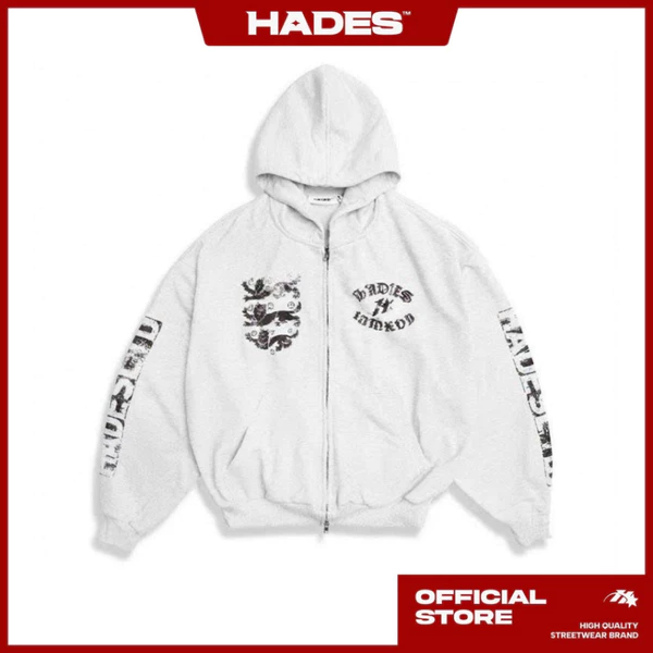 ÁO KHOÁC HADES DIVINE GAZE ZIP HOODIE / Trắng Đen