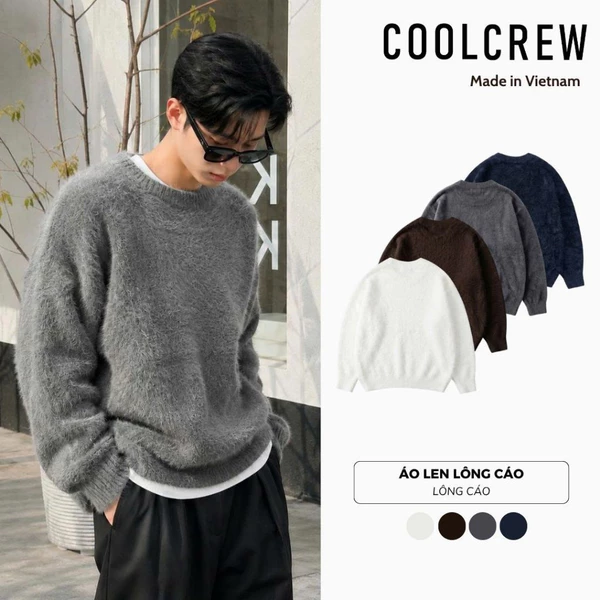 Áo Len Lông Cáo Mịn Dài Tay 𝐂𝐎𝐎𝐋𝐂𝐑𝐄𝐖 Cổ Tròn Form Regular Fit Phong Cách Hàn Quốc Unisex ALD145
