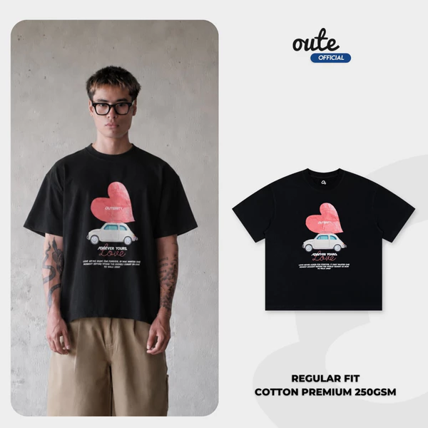 Áo Thun Form Regular Fit Outerity Carluv Premium Cotton 250gsm Unisex Nam Nữ Localbrand