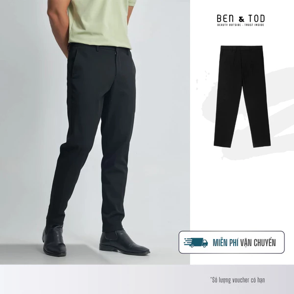 Quần tây nam Ben & Tod 075 | BC155 cotton lưng thun form Slim fit