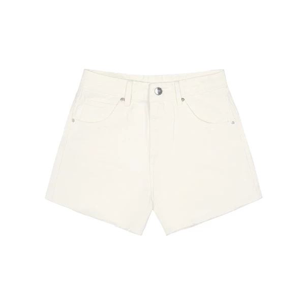 KIDO - Quần jean shorts kem RAW JEAN SHORTS IVORY
