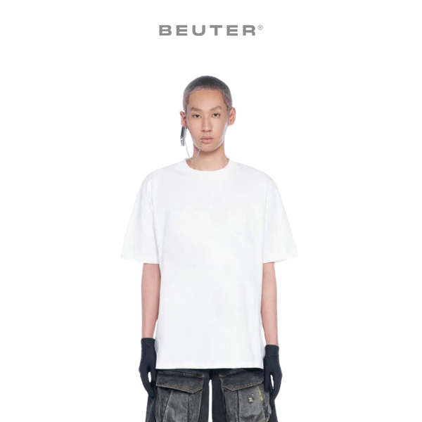 BEUTER Áo Thun Trơn Ngắn Tay Unisex Classic T-shirt Form Classic Fit Màu Trắng Dày Dặn Thoáng Khí