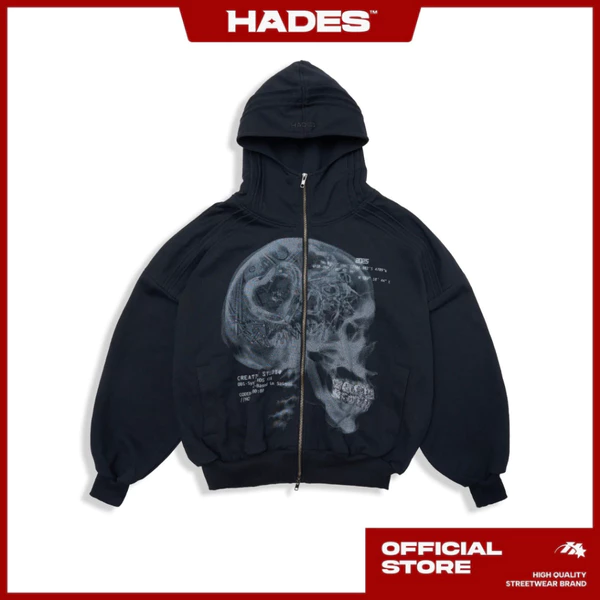 ÁO KHOÁC HADES X-RAY VISION ZIP HOODIE ĐEN