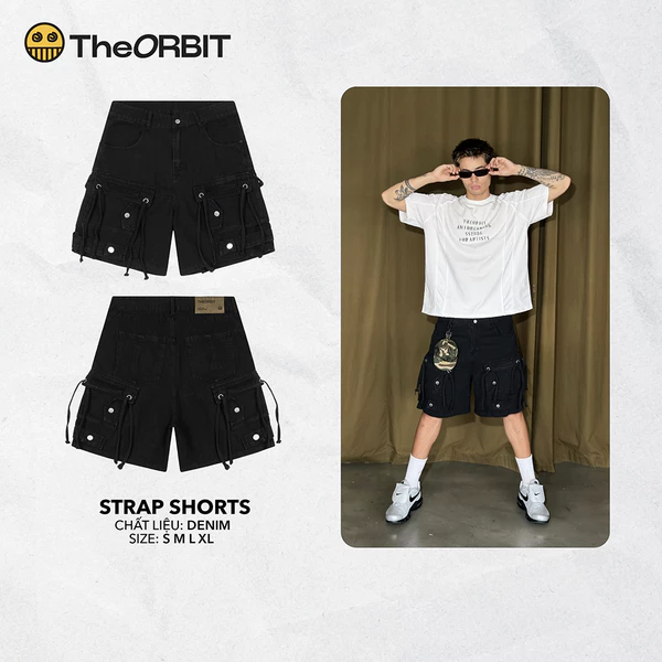 Quần Short Nam Nữ The ORBIT STRAP DENIM SHORT - Local Brand Chính Hãng
