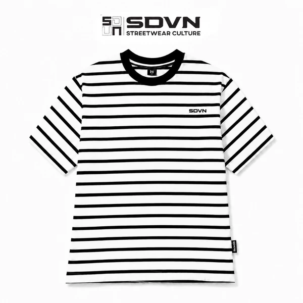 Áo Thun Kẻ Sọc Unisex Form Rộng cotton 2C  Brand Chính Hãng SDVN