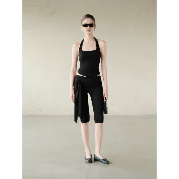 RUBIES Faye Leggings - Quần Ngắn Nữ Vải Thun Cotton Ống Ôm Dáng Legging Ngố Cạp Trễ