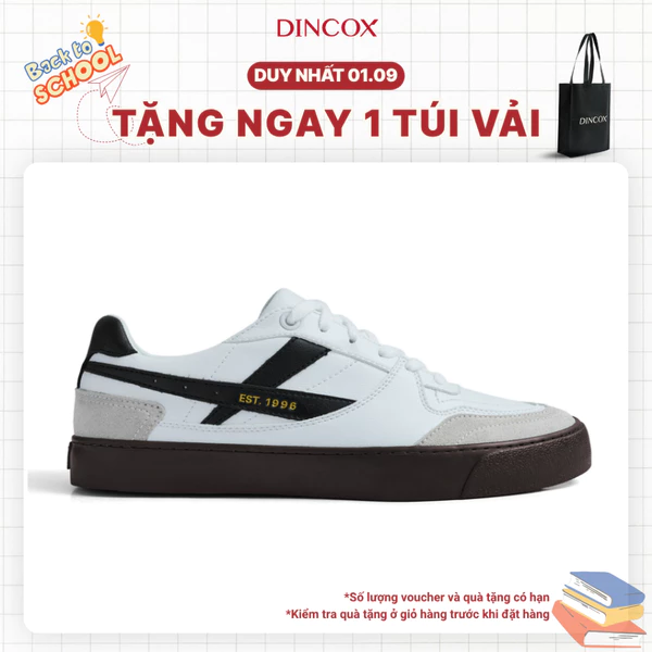 Giày Da Sneaker Nam Nữ DC39 Oreo Dincox Shoes Đế Bằng - Microfiber Leather