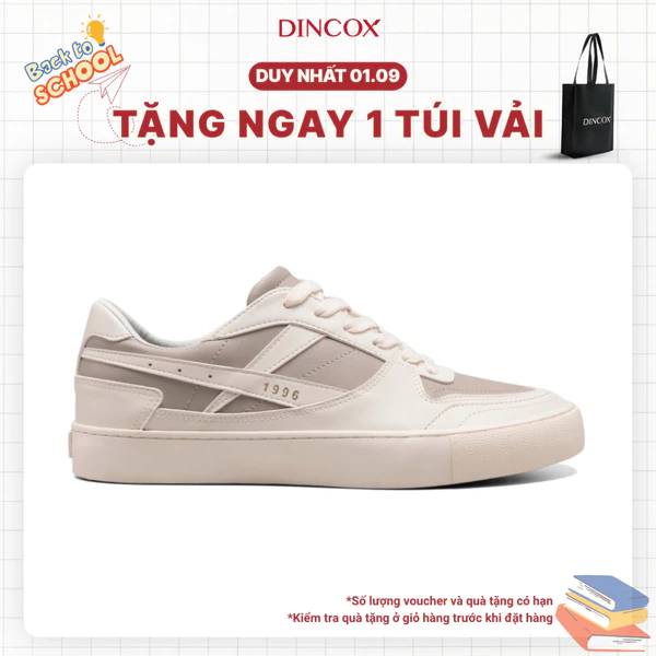 Giày Da Sneaker Nam Nữ DC39 LATTE LOVE DINCOX Shoes Đế Bằng - Microfiber Leather