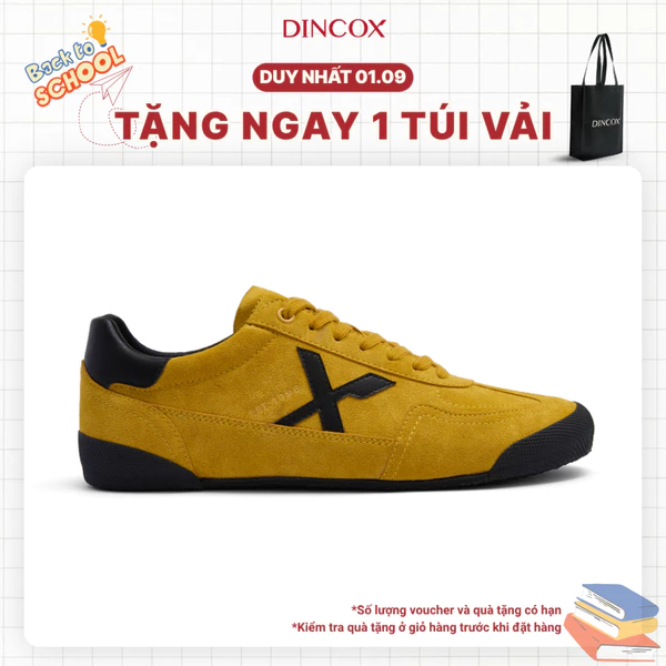 Giày Sneaker Nam Nữ Dincox DC47 YELLOW Micro Suede Thời Thượng Shoes Đế Bằng, Bền Và Nhẹ Hơn