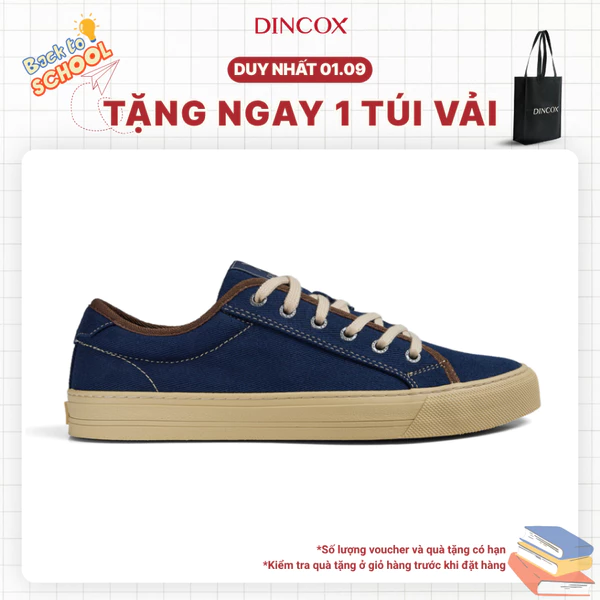 Giày Thể Thao Nam Nữ, Giày Sneaker Vải Canvas, Giày Thời Trang, Dincox E12 Dark Navy