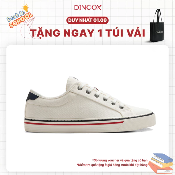 Giày Sneaker Nam Nữ Cổ Thấp Canvas DINCOX E12 CREAM LINE - Giày Vải Unisex Thời Trang Basic