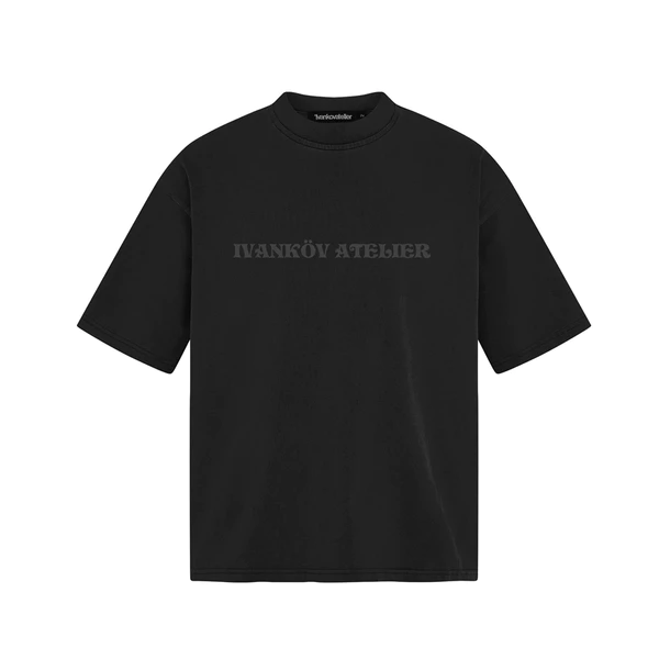 Áo Thun Form Boxy Đen Cotton - Ivankov New Logo Boxy T-Shirt
