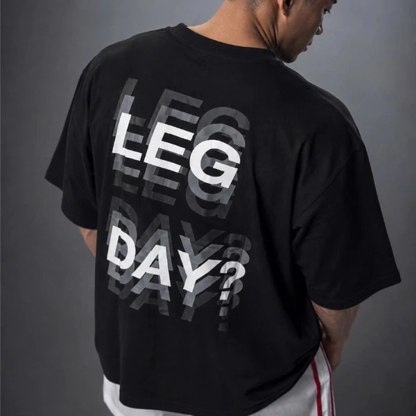 Áo thun Degrey BIG GUY LEG DAY màu ĐEN - BIGLEGDEN