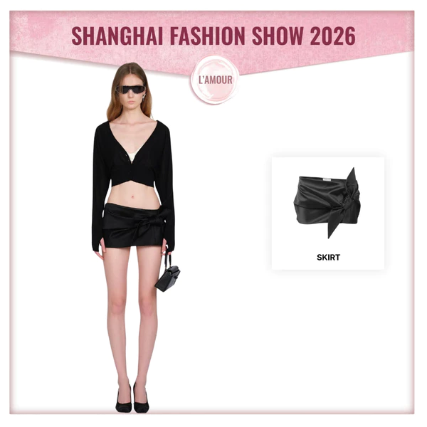 LSOUL - Chân Váy Ngắn Cạp Trễ Dáng Ôm Thắt Nơ To Bản Cá Tính Quyến Rũ Choo Skirt CV26060757