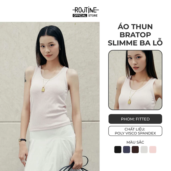 Áo Tanktop Ba Lỗ Nữ Có Mút Ngực Form Fitted - Routine 10S26TTOW027
