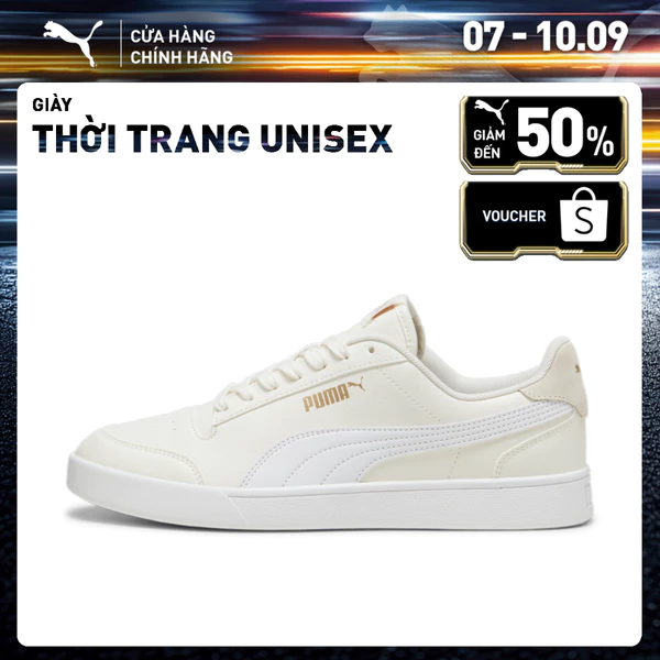 Giày Thời Trang PUMA Unisex Shuffle Warm White-White-Gold Màu Trắng