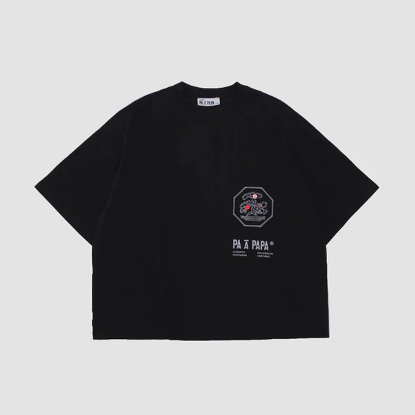 Áo phông form boxy họa tiết đính khuy 4 màu PAPA Bonsai T-shirt