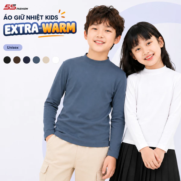 [GIÁ MỞ BÁN] Áo Giữ Nhiệt Cổ 3 Phân Cho Bé Trai Bé Gái Extra-warm Lót Bông Nỉ Cực Ấm K0AGNR5006