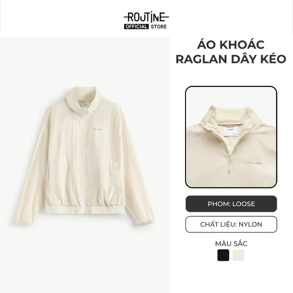[ĐƠN 699K TẶNG VỚ] Áo Khoác Raglan Dây Kéo Form Loose - Routine 10F25WJA002