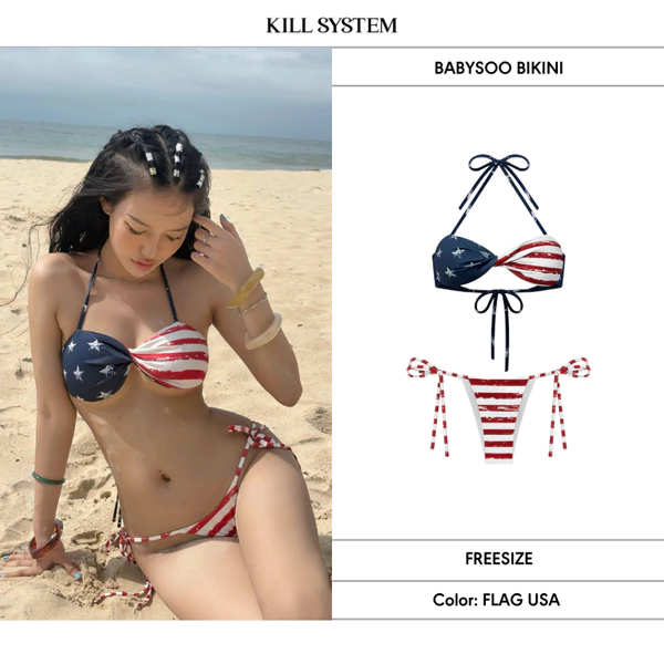 Bikini hai mảnh in cờ Mỹ gợi cảm BABYSOO - 𝐊𝐈𝐋𝐋 𝐒𝐘𝐒𝐓𝐄𝐌