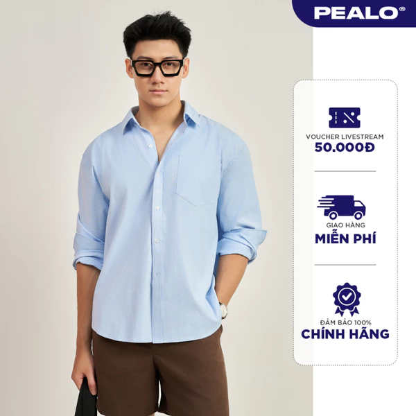 Áo sơ mi nam oxford PEALO form Relax chất liệu Cotton cao cấp EVANS SHIRT SPT2
