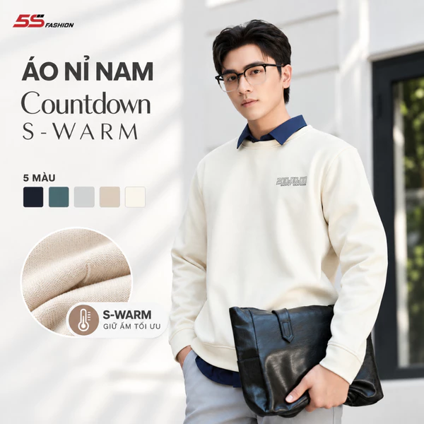 [GIÁ MỞ BÁN]Áo Nỉ Nam Thu Đông 5S FASHION Countdown S-WARM Mềm Mịn, Ấm, Basic Màu Sắc Đa Dạng, Trẻ Trung M0ANIR5013