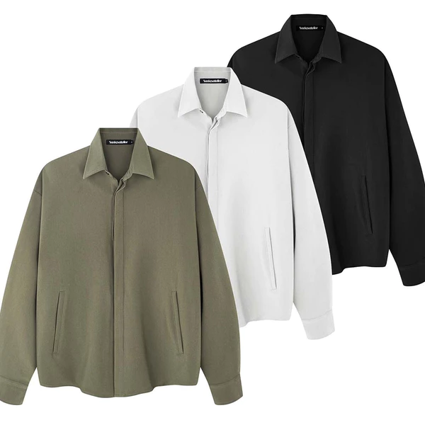 Áo Sơ Mi Tay Dài Dáng Rộng Đơn Giản Cotton - Ivankov Sober Button Up Overshirt