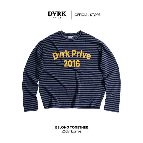 Áo Thun Tay Dài Nam Nữ Form Loose DVRK Privé 2016 Sọc Ngang Phông Dài Tay Thoáng Mát Cao Cấp  Mang tinh thần retro đặc t
