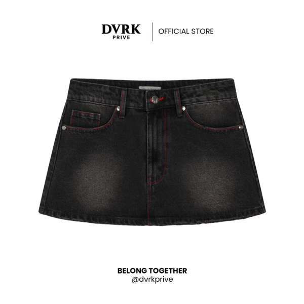 Chân Váy Jeans Ngắn Nữ Dáng Chữ A DVRK Privé Vải Denim Cao Cấp Basic Local Brand Chính Hãng