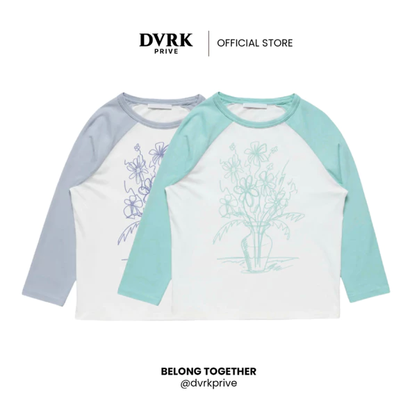 Áo Tay Dài Nam Nữ Form Boxy DVRK Privé Kiểu Áo Raglan Thêu Hoạ Tiết Chất Vải Cotton Cao Cấp