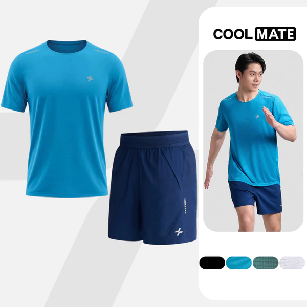 Set đồ thể thao nam chạy bộ Áo Thun Essentials và Quần short Swift Run thoáng khí Coolmate [LS]
