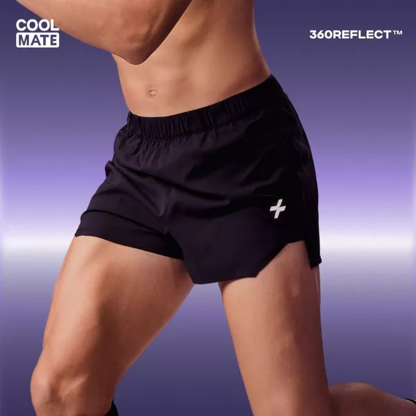 [BST Run Safe In The Dark]Quần shorts chạy bộ phản quang 2 lớp 3IN 360Reflect, quần thể thao hạn chế ma sát Coolmate