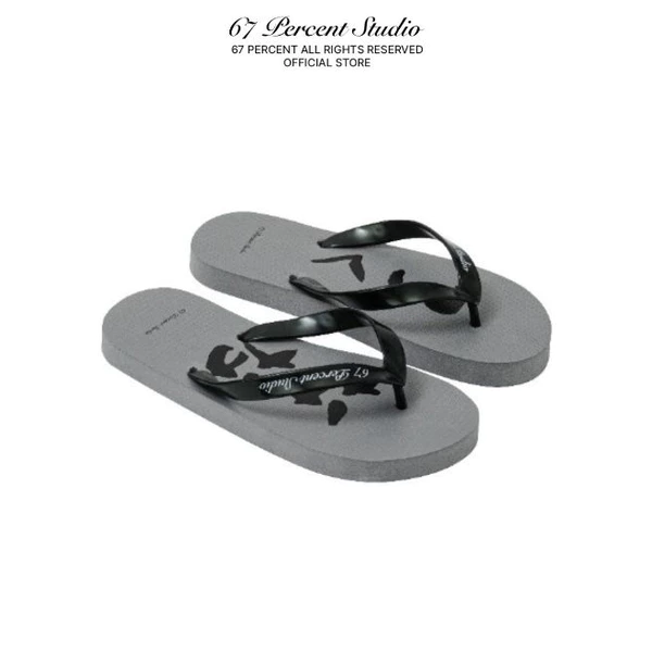 Dép Kẹp Xốp In Logo 67PERCENT/67% - GREY FLIP-FLOPS