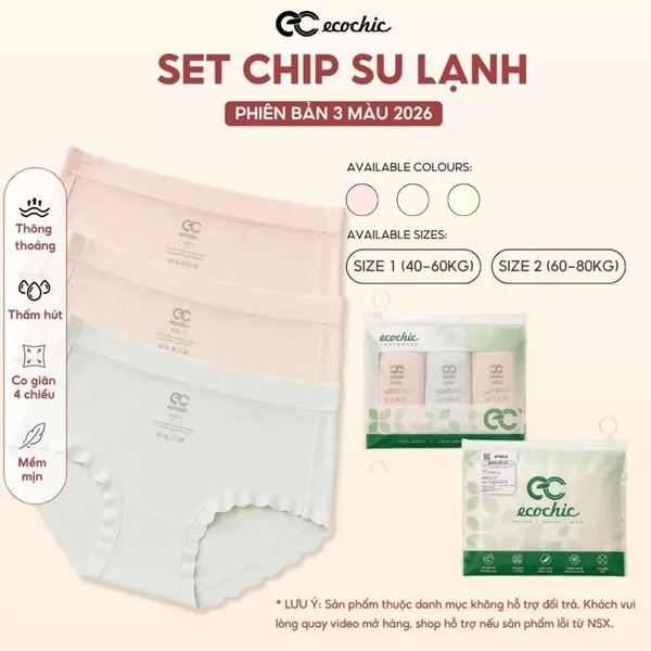 Set Chip 3 Màu ECOCHIC A708 Quần Lót Su Thạch Tàng Hình Dệt Vi Sợi Kháng Khuẩn Tốt [HÀNG KHÔNG ĐỔI TRẢ-QUAY VIDEO NHẬN]