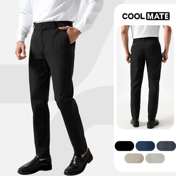Quần dài nam Kaki Excool co giãn, thấm hút, chống nắng, quần âu chống tia UV Coolmate