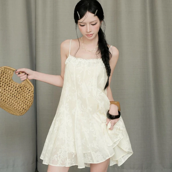 KIDO - Đầm hai dây babydoll dáng xoè (có kèm quần bí) EVELYN DRESS