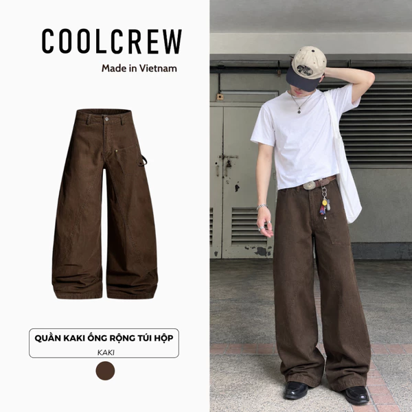 Quần Kaki Túi Hộp Ống Rộng 𝐂𝐎𝐎𝐋𝐂𝐑𝐄𝐖 Unisex Workwear Phong Cách Streetwear Cá Tính QTD168