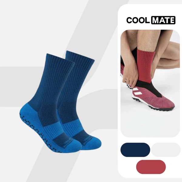 Tất bóng đá cổ cao mềm mại, tất thể thao chất liệu thấm hút tốt, thoáng khí êm ái Coolmate