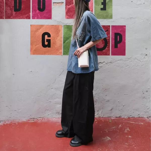 Quần vải dáng rộng cạp chun có ly PAPA Pablo Pants