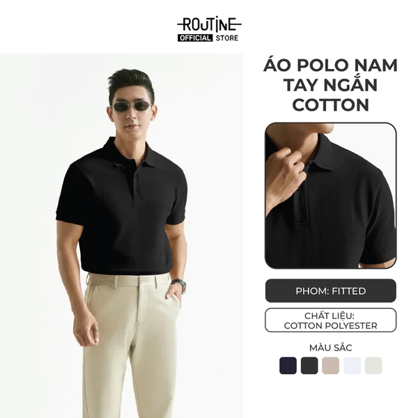 [UP TO 20%++] Áo Polo Nam Trơn Ngắn Tay Trơn Form Fitted - Routine 10S25POL024R2