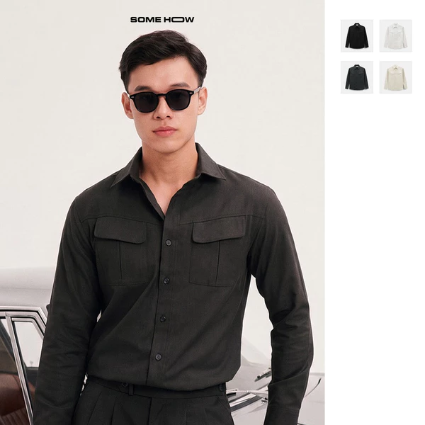 [New9] Áo Sơ Mi Slimfit Túi Xéo Early Autumn Chất Liệu Kaki Cotton Co Giãn Nhẹ Thoải Mái, SM0235 SOME HOW STORE