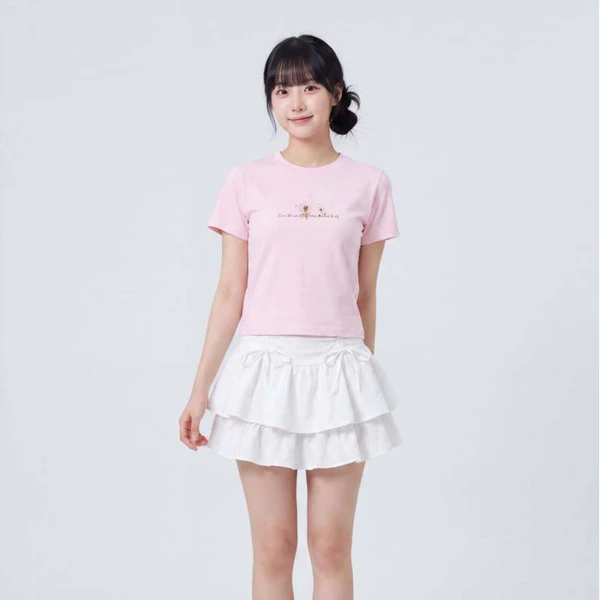 Áo Thun Nữ Baby fit Graphic Bồ Công Anh & Nơ Nhỏ LIMEORANGE