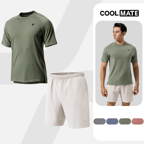 Set thể thao pickleball Áo Training Comfort và shorts 7inch thoáng khí, set đa năng Coolmate