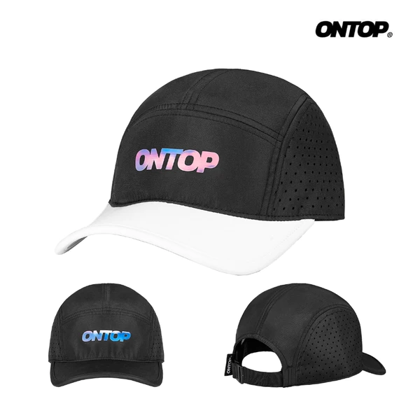 Mũ snapback basic local brand ONTOP có khóa điều chỉnh vòng đầu, lưỡi trai cho nam nữ màu đen, đen phối trắng | O-C2