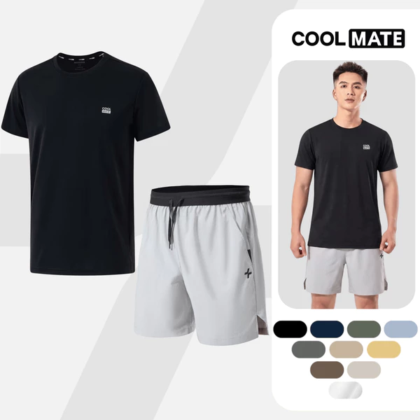 Set thể thao nam Áo Thun Promax-S1 + Quần 6 inch đai siêu co giãn, set Pickleball Coolmate